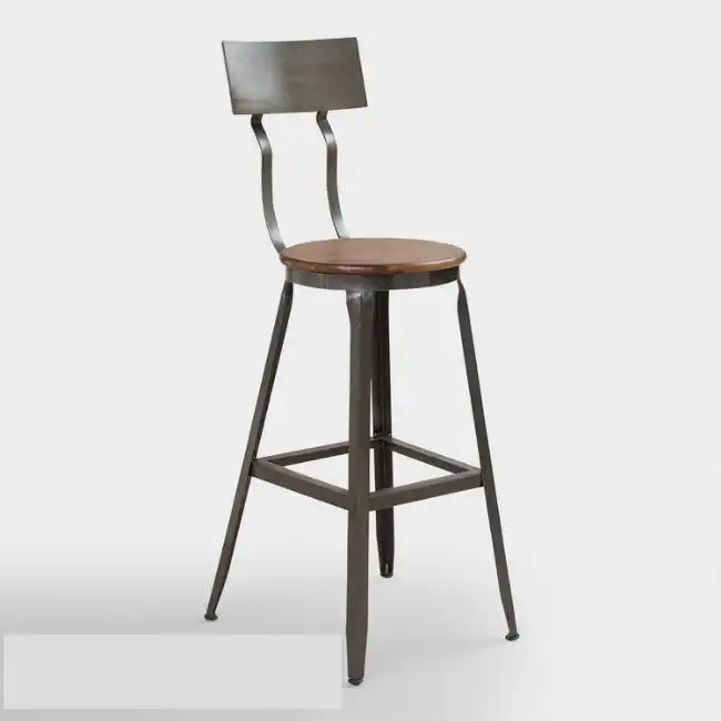 Wooden & Iron Industrial Bar Chair - popular handicrafts